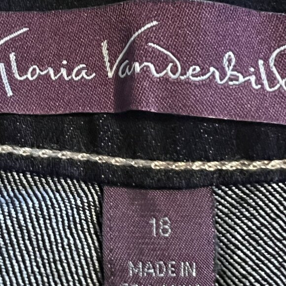 NWT Gloria Vanderbilt Women Amanda Slim Tapered Leg Classic Rise Navy Jeans 18 - Picture 8 of 9
